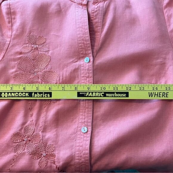 Carole Little Irish Linen Embroidered Blouse. Size S. - Picture 3 of 5